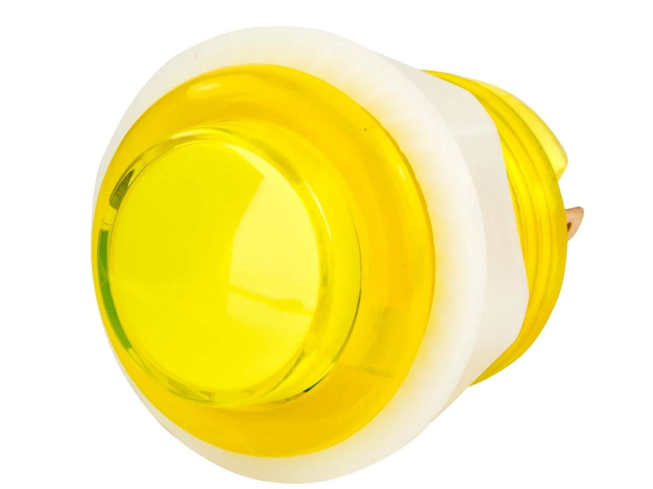 24mm Arcade Drukknop met LED - Doorzichtig Geel