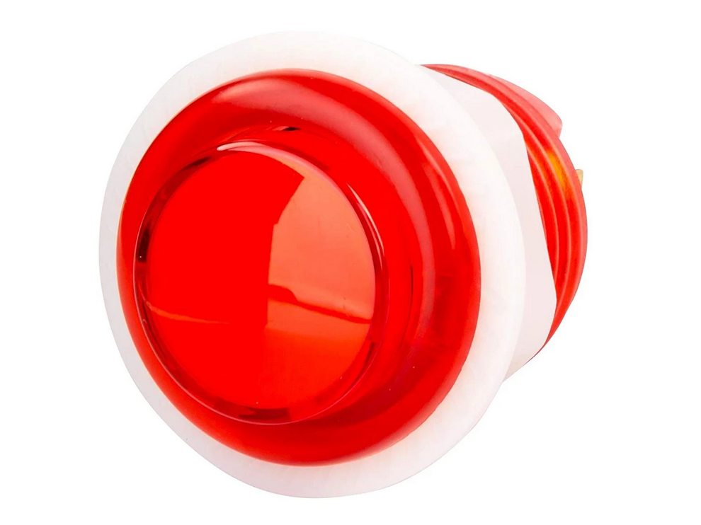 24mm Arcade Drukknop met LED - Doorzichtig Rood