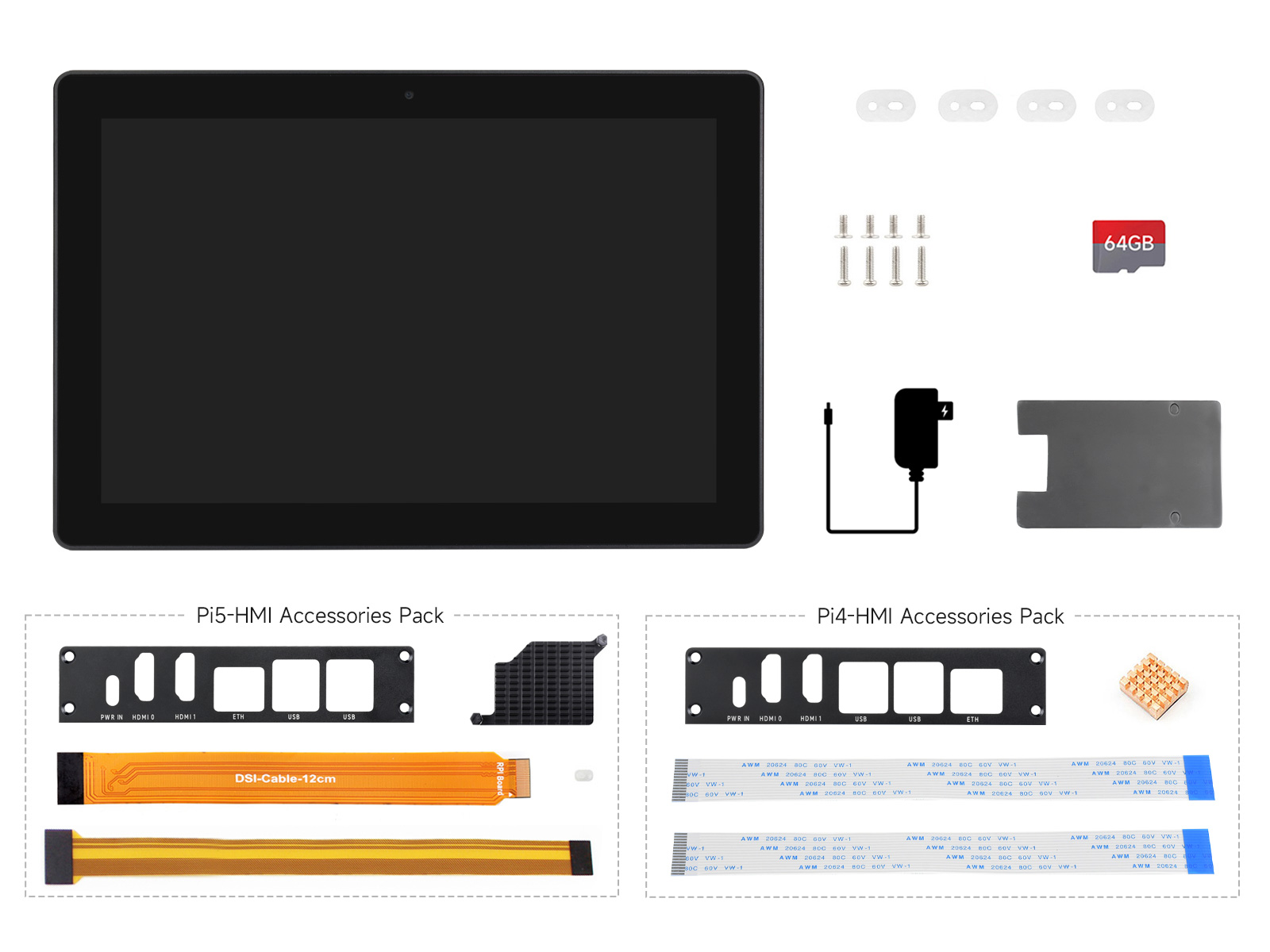 Industrial HDMI All-in-one 8 inch Touch Display For Raspberry Pi 5