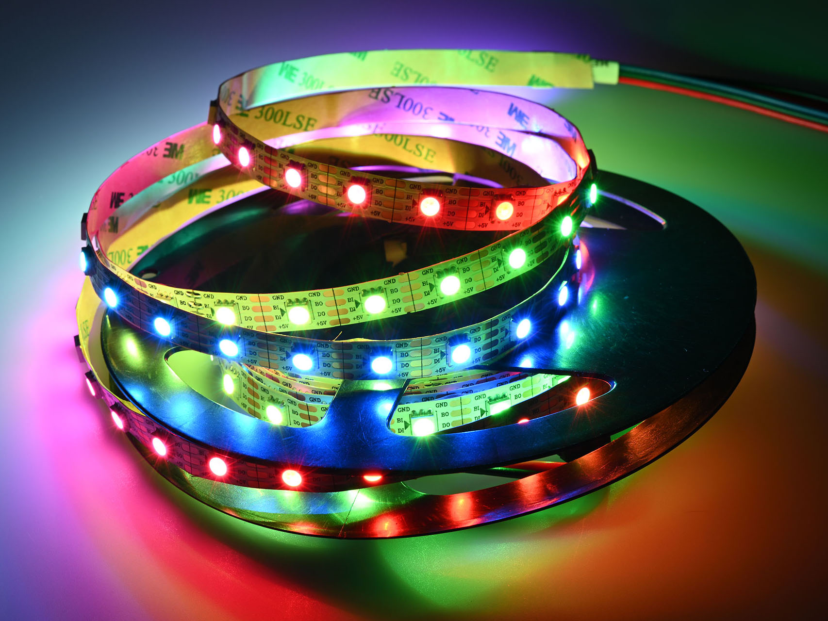 Digitale RGB Ledstrip WS2813 - 60 LED - Witte PCB - 1M