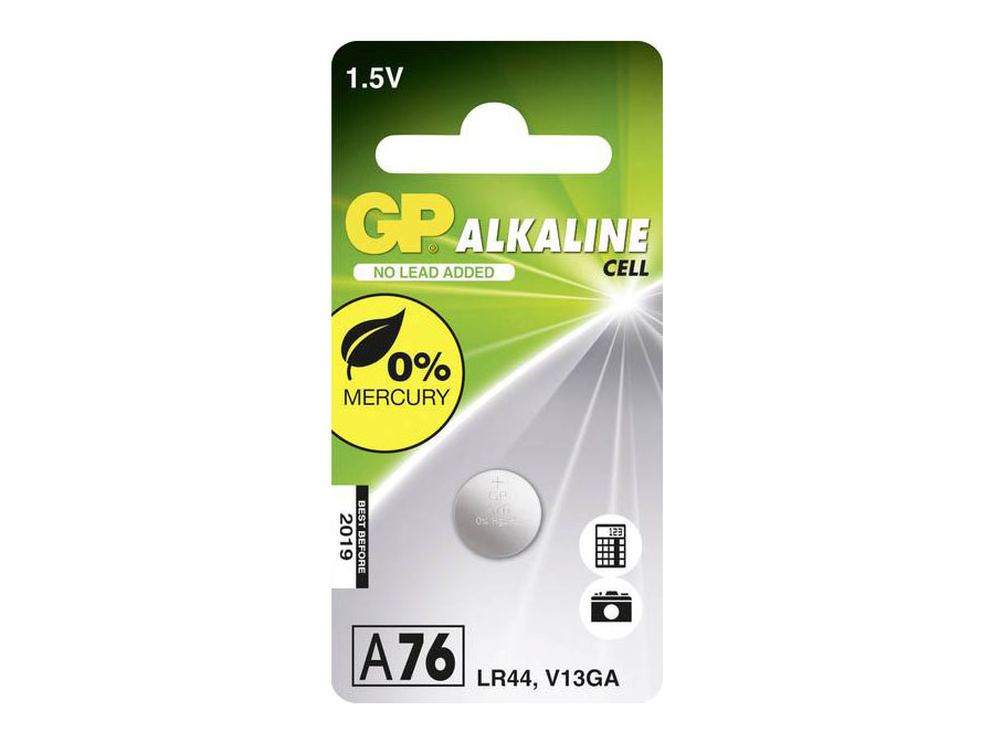 GP Alkaline Knoopcel A76 / LR44 / V13GA