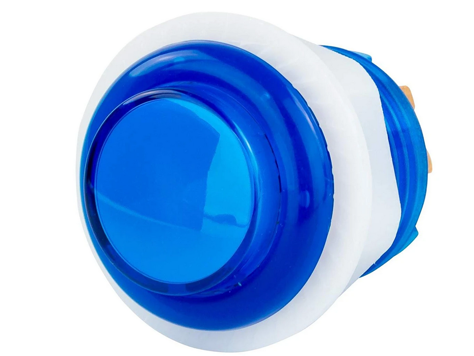 24mm Arcade Drukknop met LED - Doorzichtig Blauw