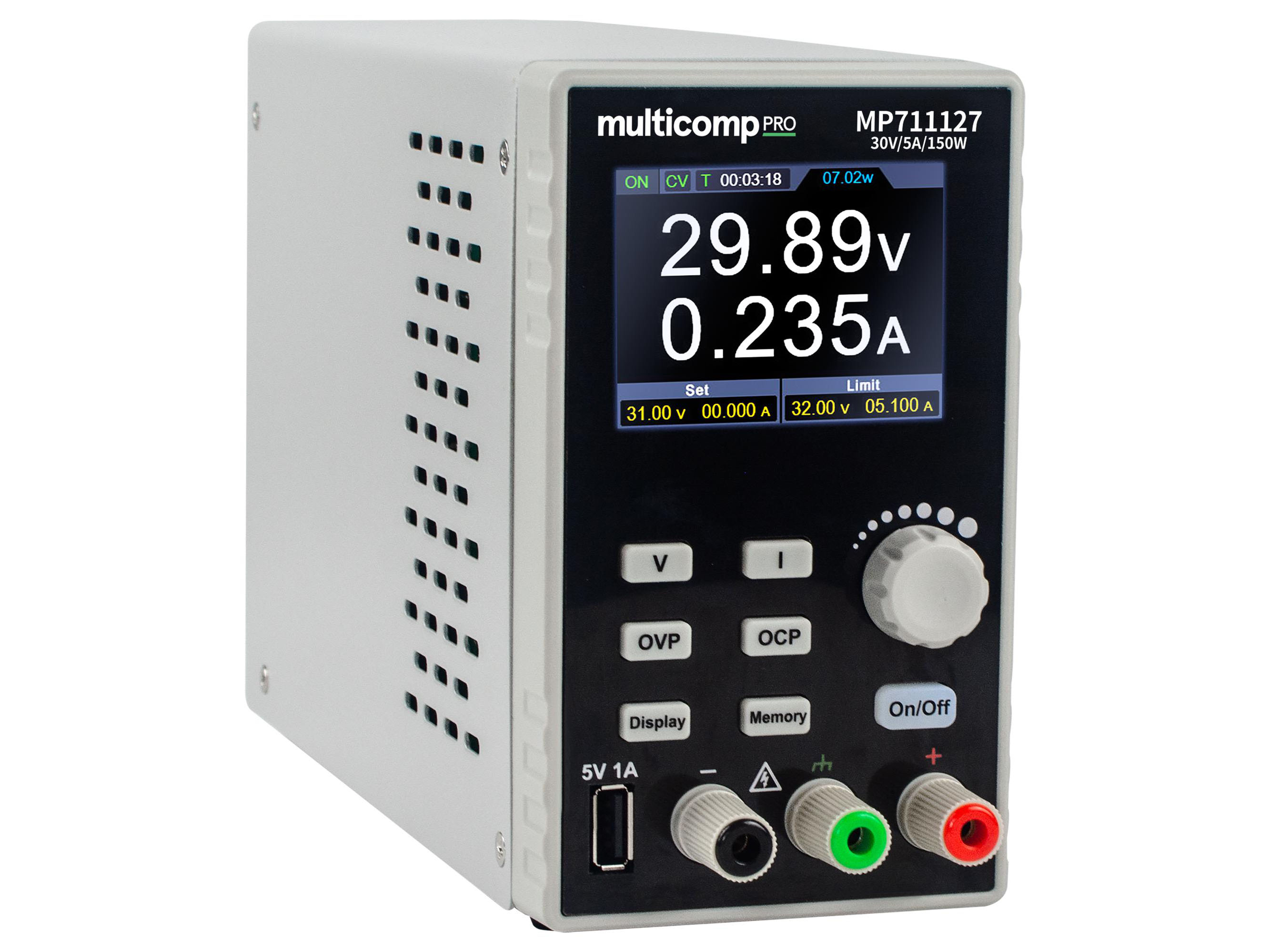 Programmeerbare Labvoeding 30V 5A 150W met USB en SCPI