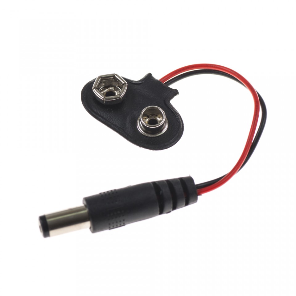 9V Batterij clip naar 2.1mm DC plug
