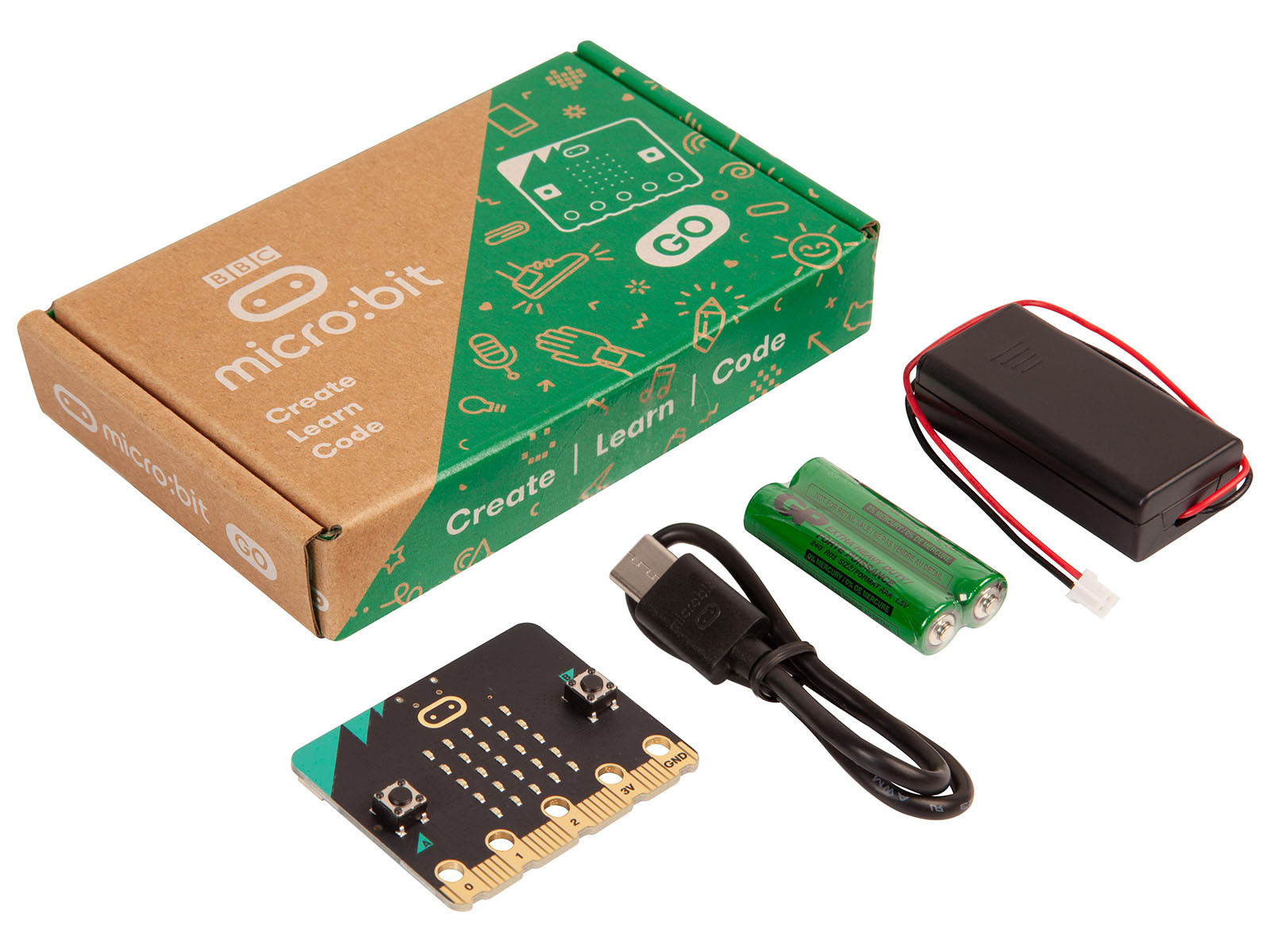 BBC micro:bit V2.2 Go Bundel met USB-C kabel