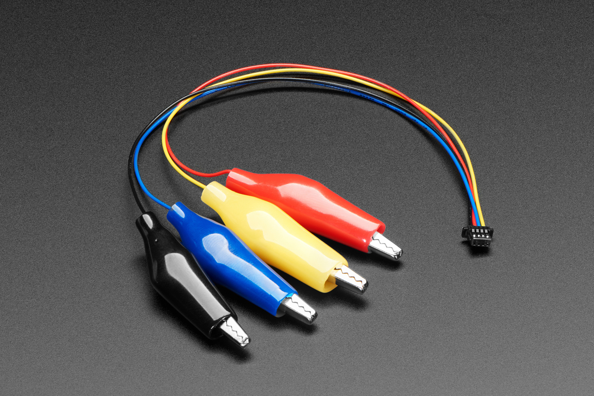 JST SH 4-pin Cable with Alligator Clips - STEMMA QT / Qwiic