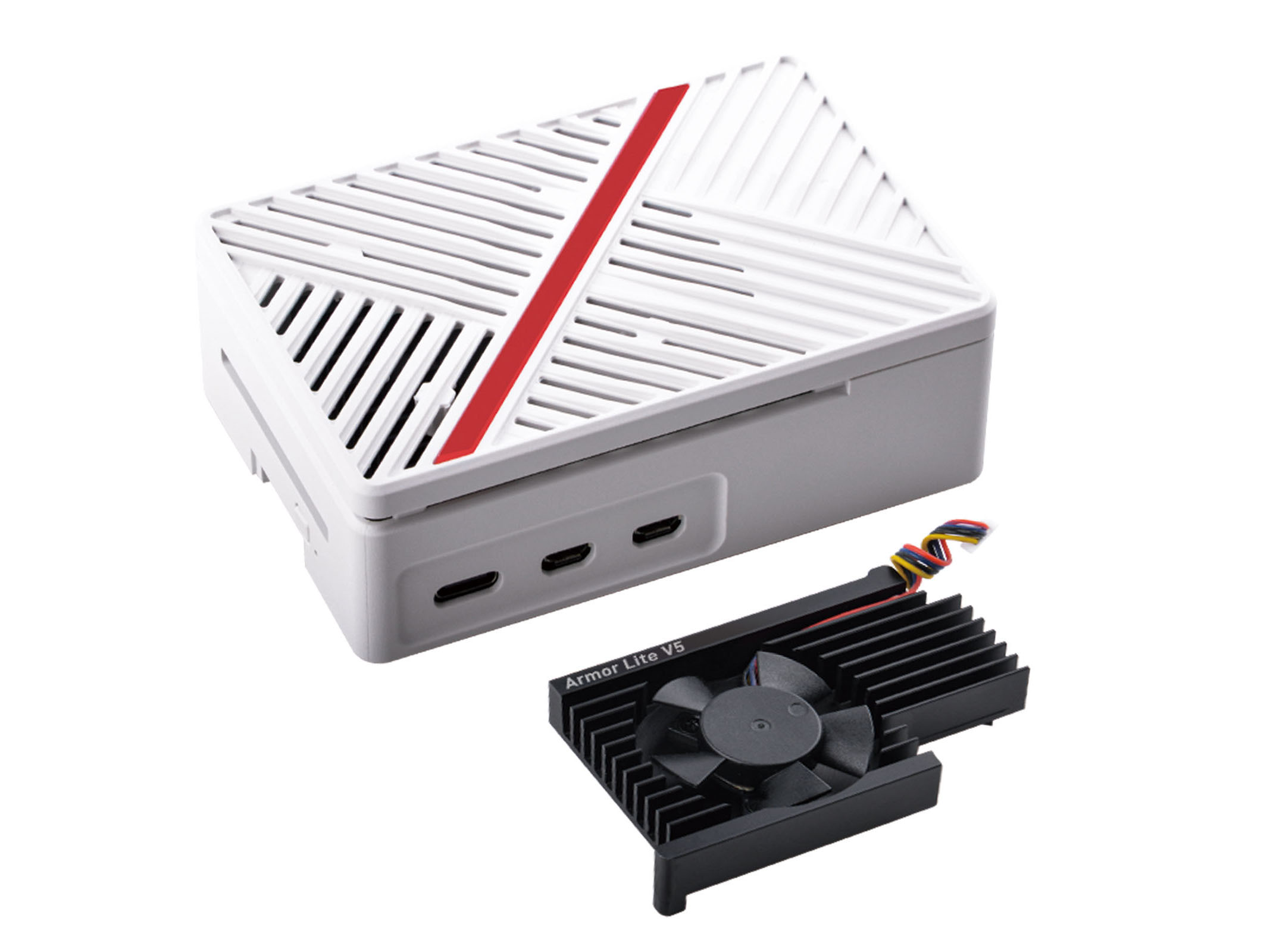 ABS Behuizing met ventilator voor RPi 5 - Wit