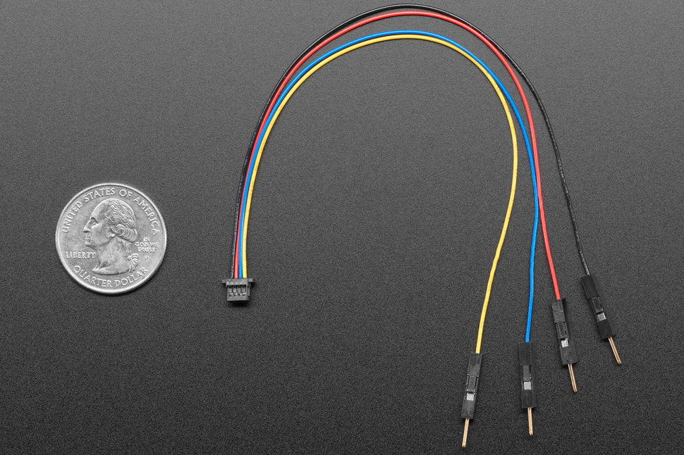 STEMMA QT / Qwiic JST SH 4-pin to Premium Male Headers Cable - 150mm Long