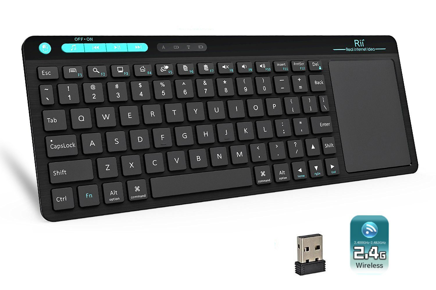 Rii K18 Wireless Keyboard + touchpad - 2.4GHz - QWERTY