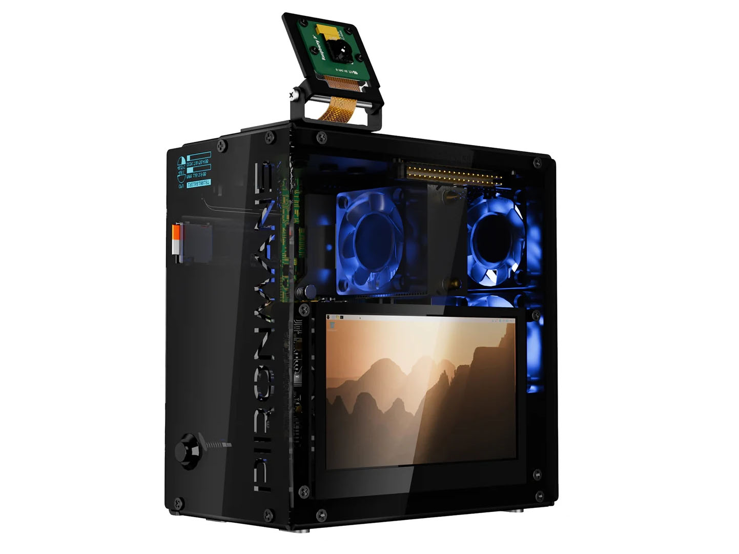 Pironman 5 Pro Max Mini PC Behuizing met 4.3" Touchscreen voor Raspberry Pi 5