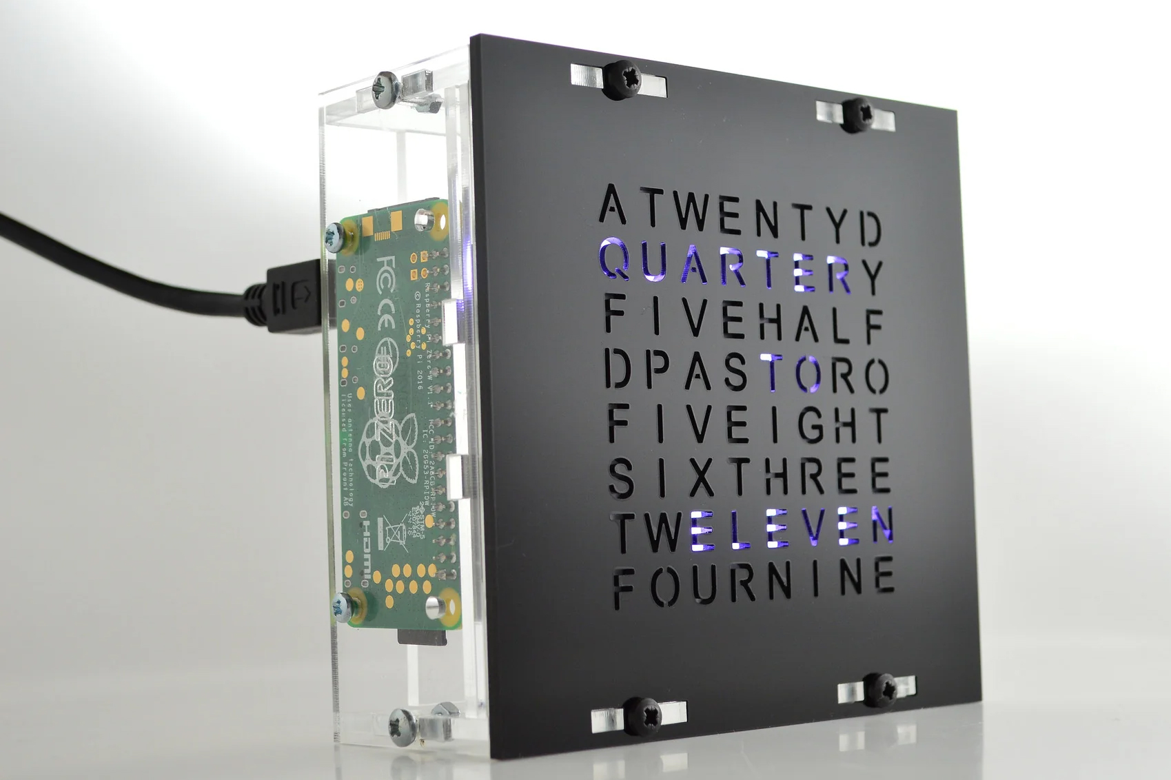 Wordclock Kit voor Raspberry Pi - Engels
