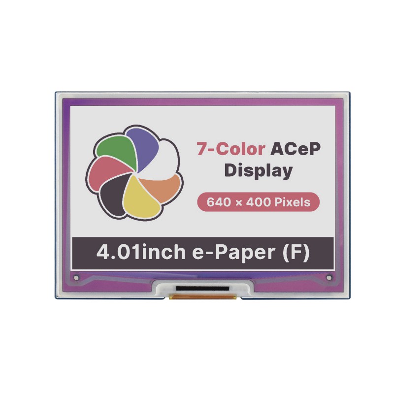 4 inch ACeP 7-color E-paper voor RPi
