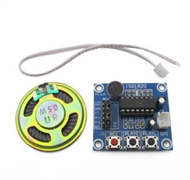 Voice Recording & Playback Module ISD1820 with Microphones and Loudspeaker (8Ohm, 0.5Watt)