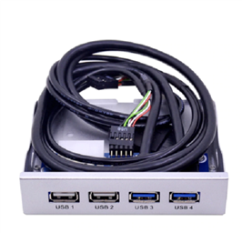 4-Port USB Hub Panel (USB 3.0, USB 2.0, 5Gbps)