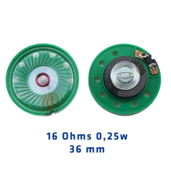 Haut parleur 1/4W 16 Ohms Rond 36mm