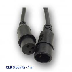 Cordon XLR 3 points audio DMX mâle femelle 1 mètre