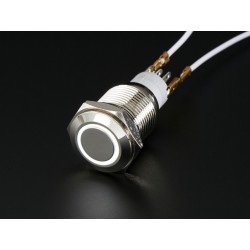 Bouton poussoir avec LED blanche 16mm