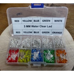 Assortiment de 500 LEDs 3mm teintés et crystales