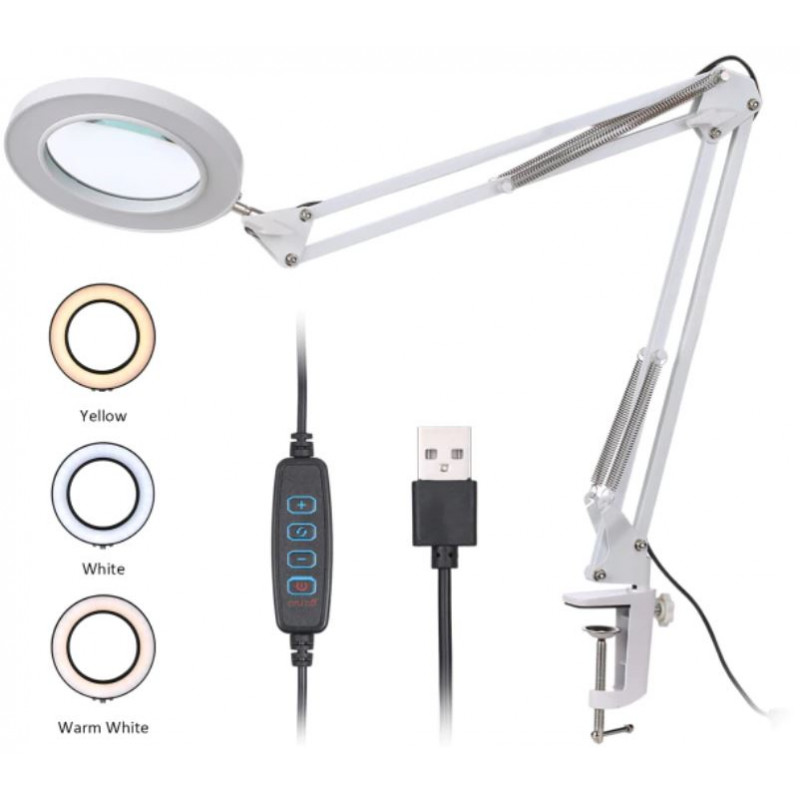 Lampe LED/Loupe pliable 3 couleurs pour la soudure