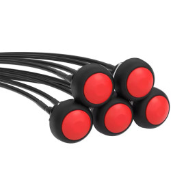 Bouton Poussoir 12mm Rouge Précablé