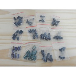 Assortiment de 120 condensateurs électrolytiques