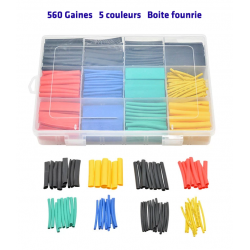 Assortiment de 560 Gaines Thermorétractables muliticolores