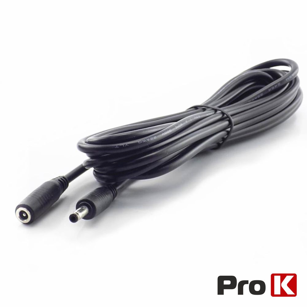 Cabo Alimentação DC Macho / Fêmea 5,5x2,1mm 3M PROK