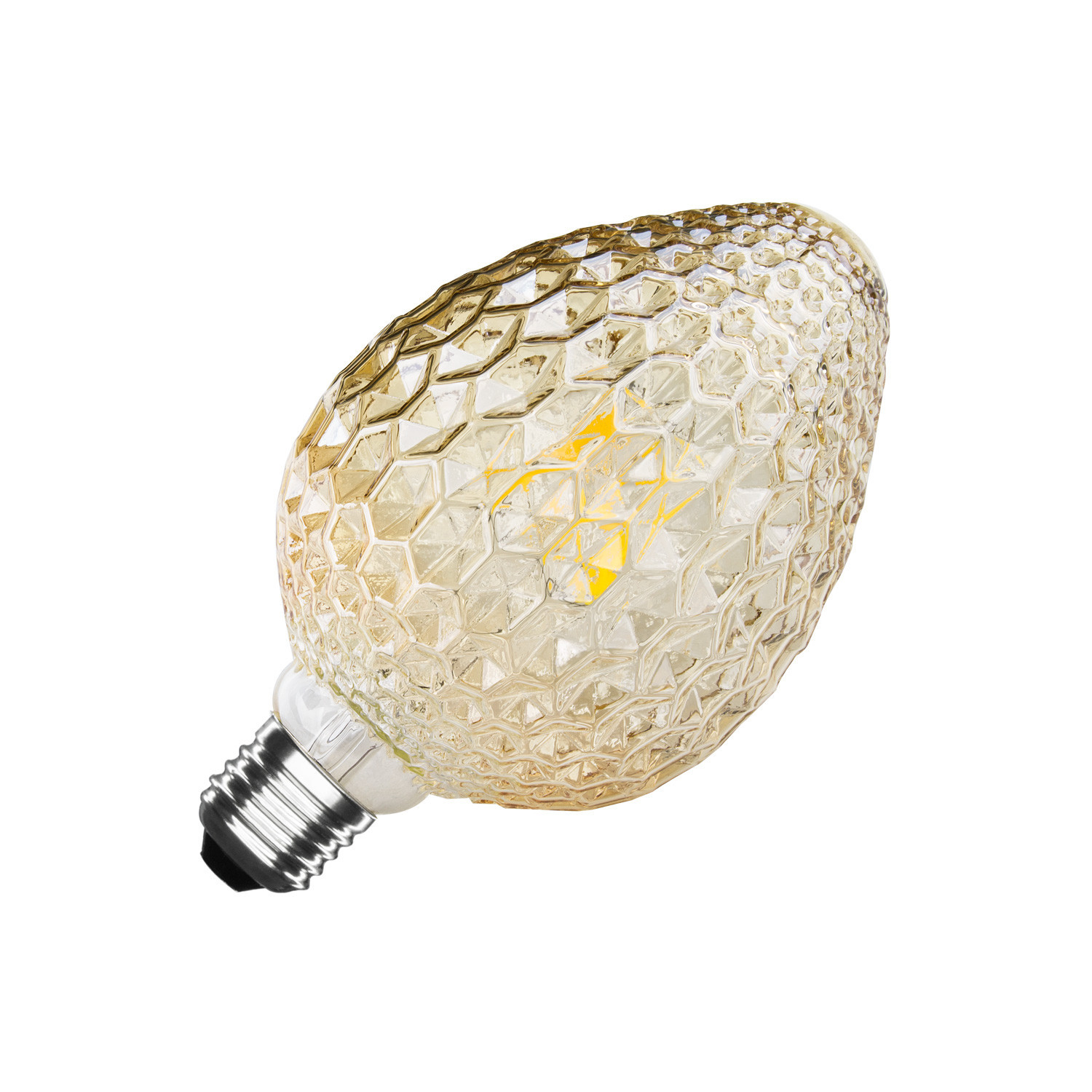 Lâmpada LED E27 Filamento Ananás 6W Branco Quente