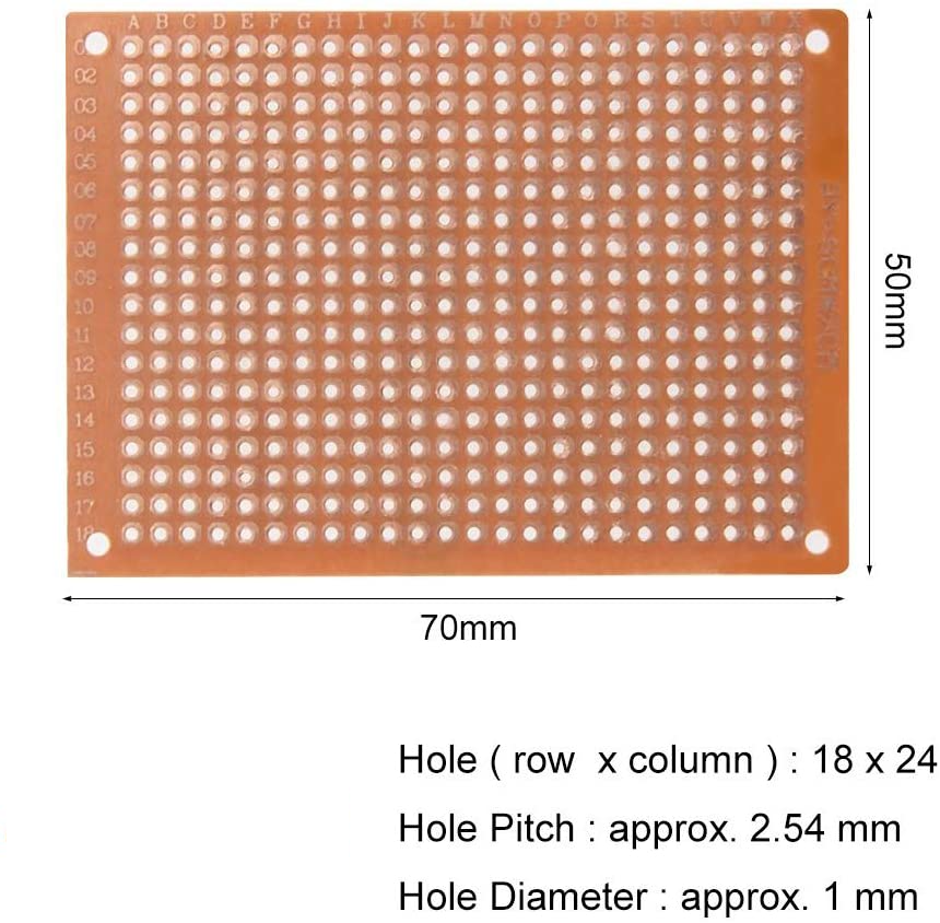 Placa PCB perfurada 5 x 7 cm