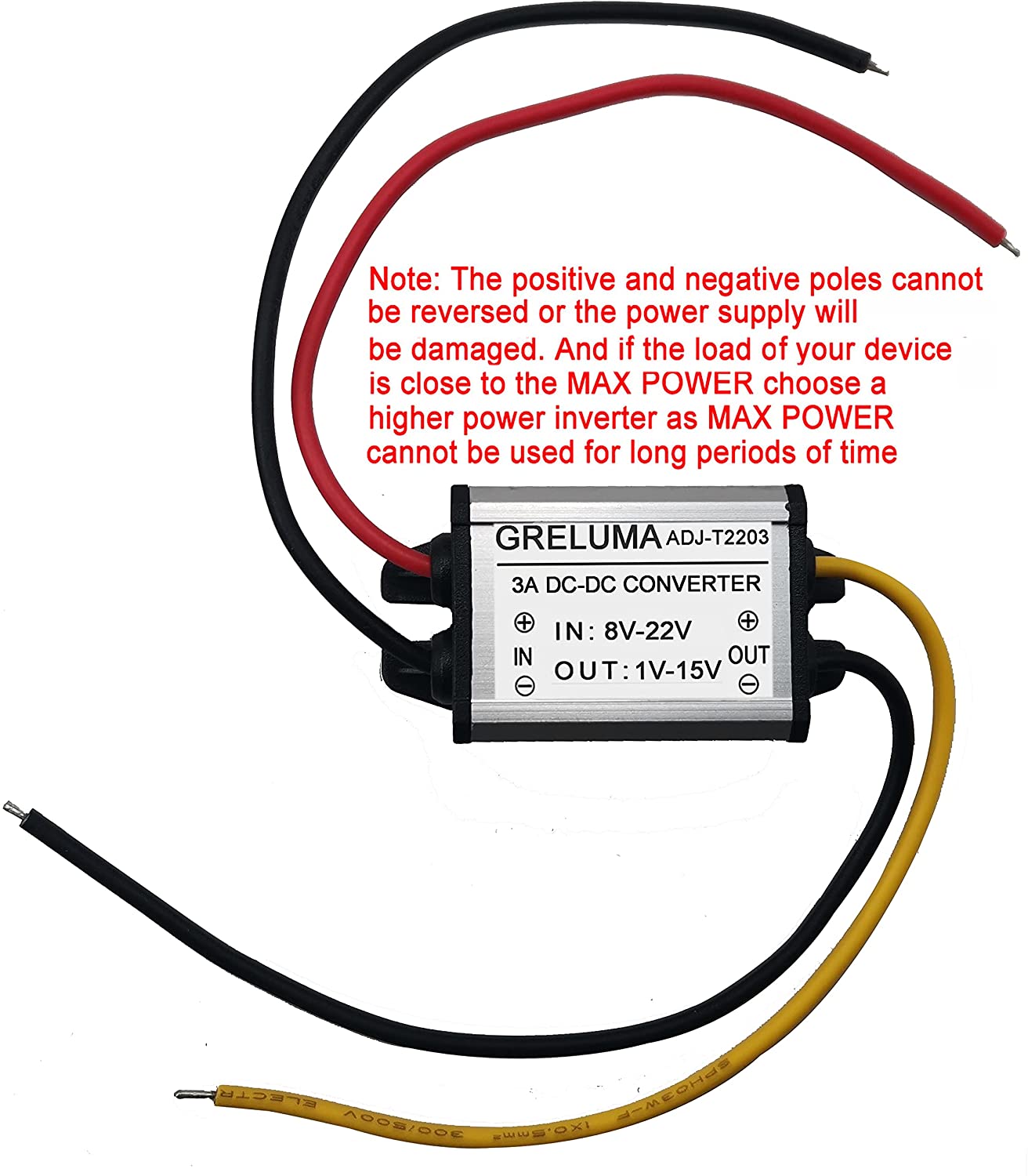 Fonte de alimentação impermeável 8 V-22 V 12 V para 1 V-15 V 6 V 9 V ajustável 3A