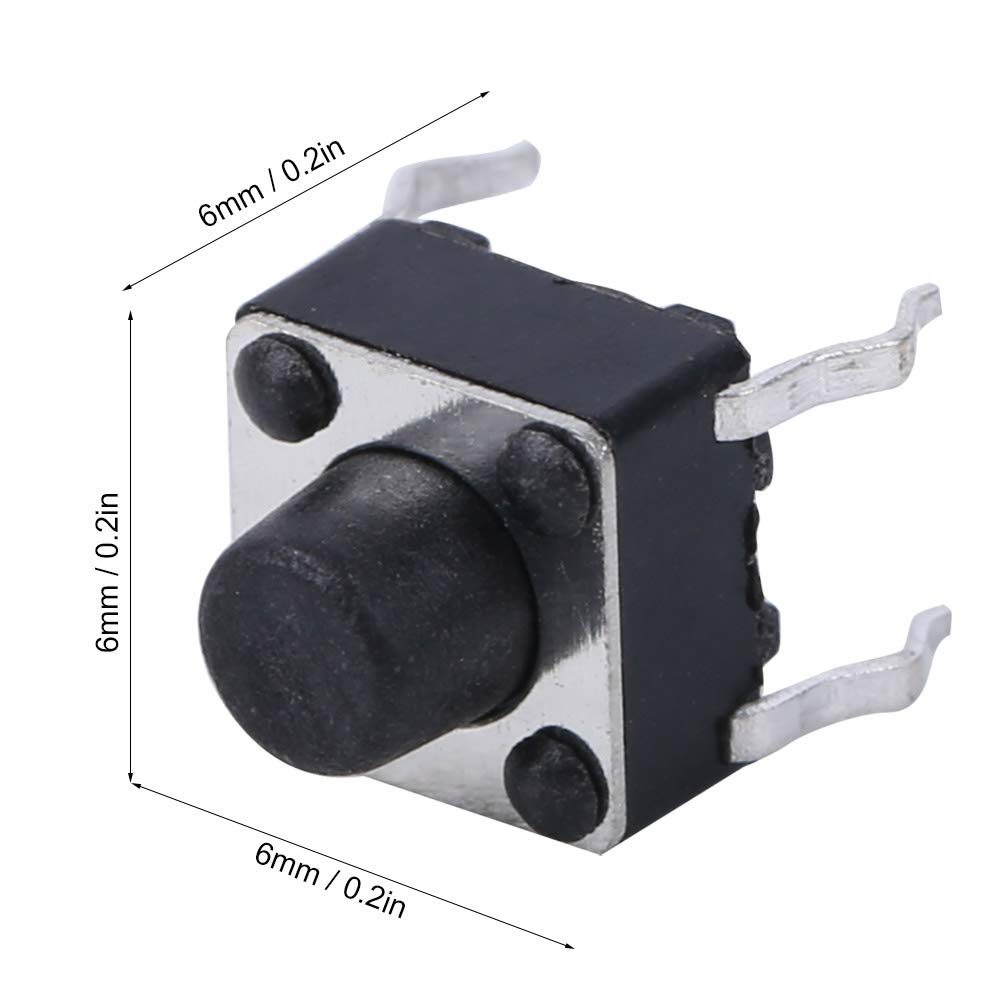 Micro botão de pressão 6 x 6 x 6 mm