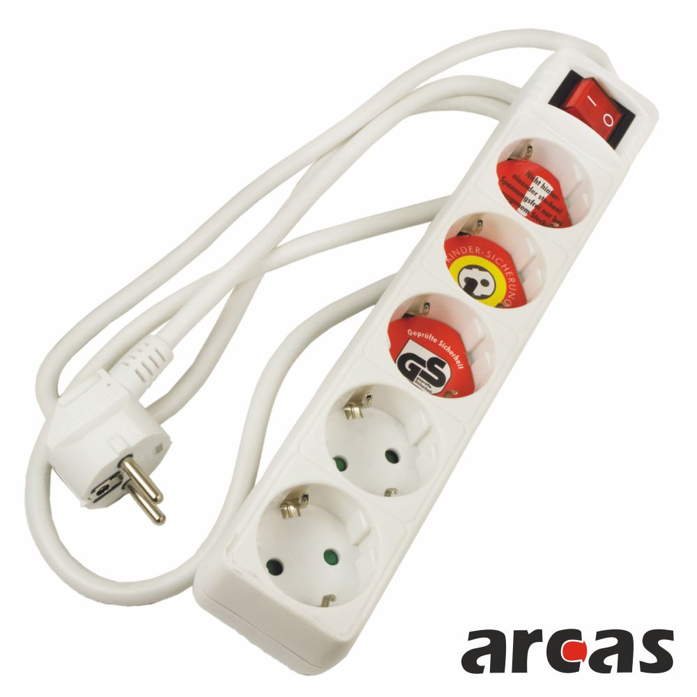 Tomada Elétrica C/ 5 Saídas 1,5m Branca