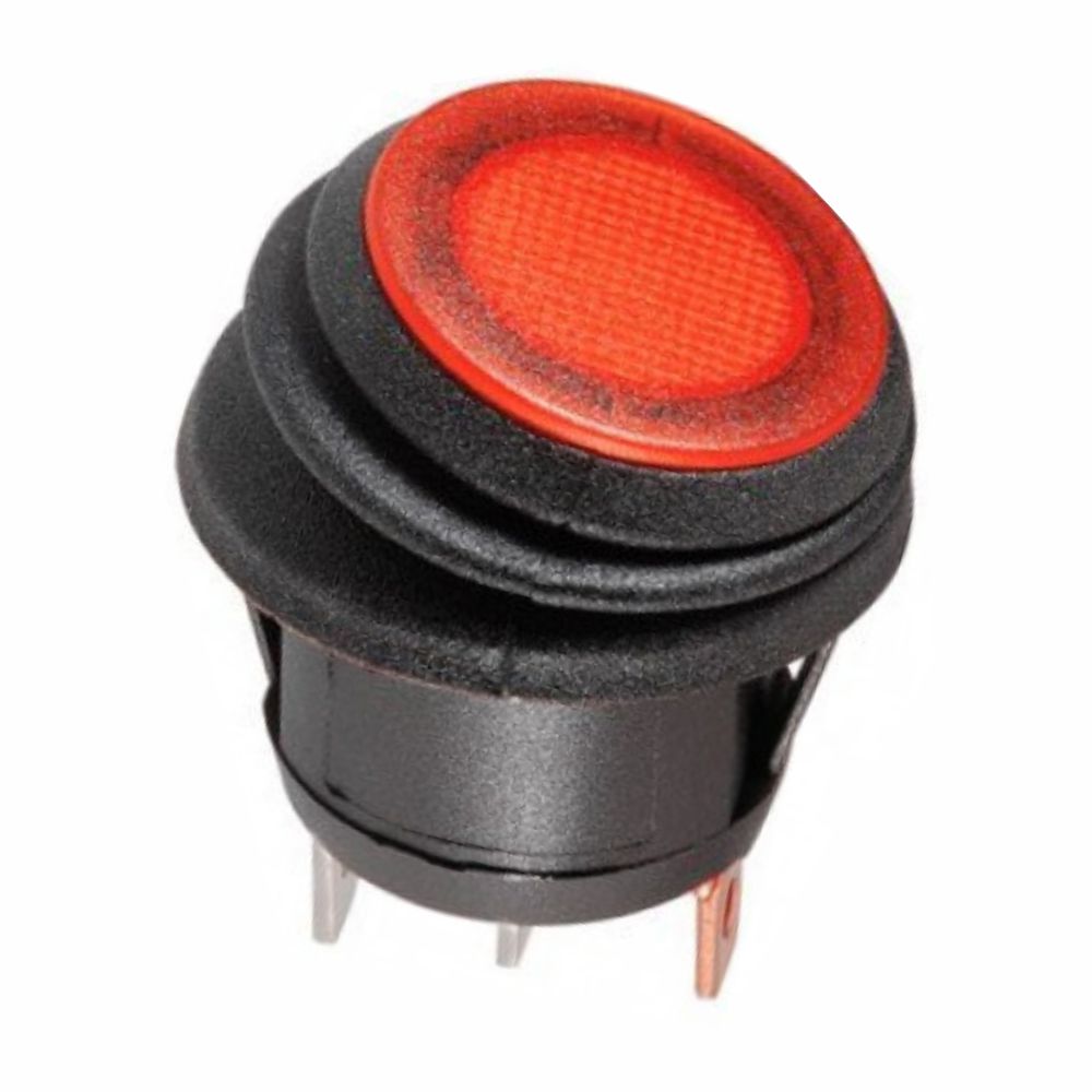 Interruptor Pressão 3P Spst (On)-Off Vermelho Botão