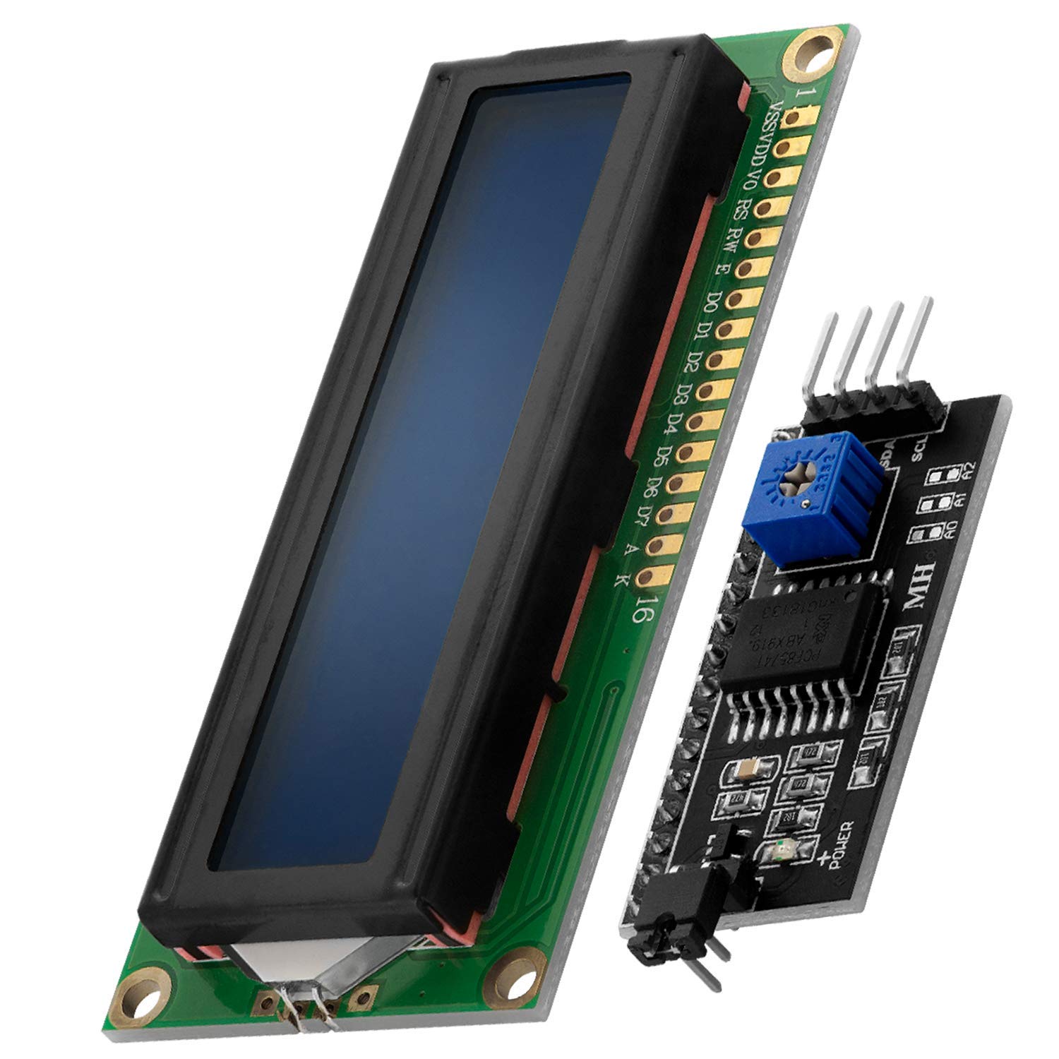 Display 16 x 2 Modelo LCD Azul com interface I2C 2 x 16 Arduino e Raspberry Pi 1602 I2C