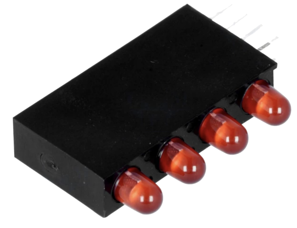 LEDS Vermelho de 3 mm com suporte
