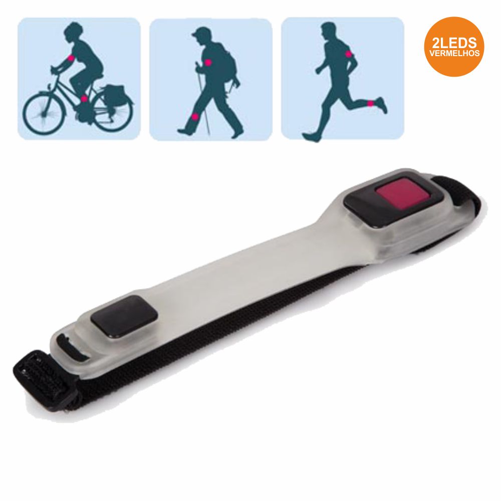Lanterna 2 LEDs P/ Desporto C/ Faixa Elástica