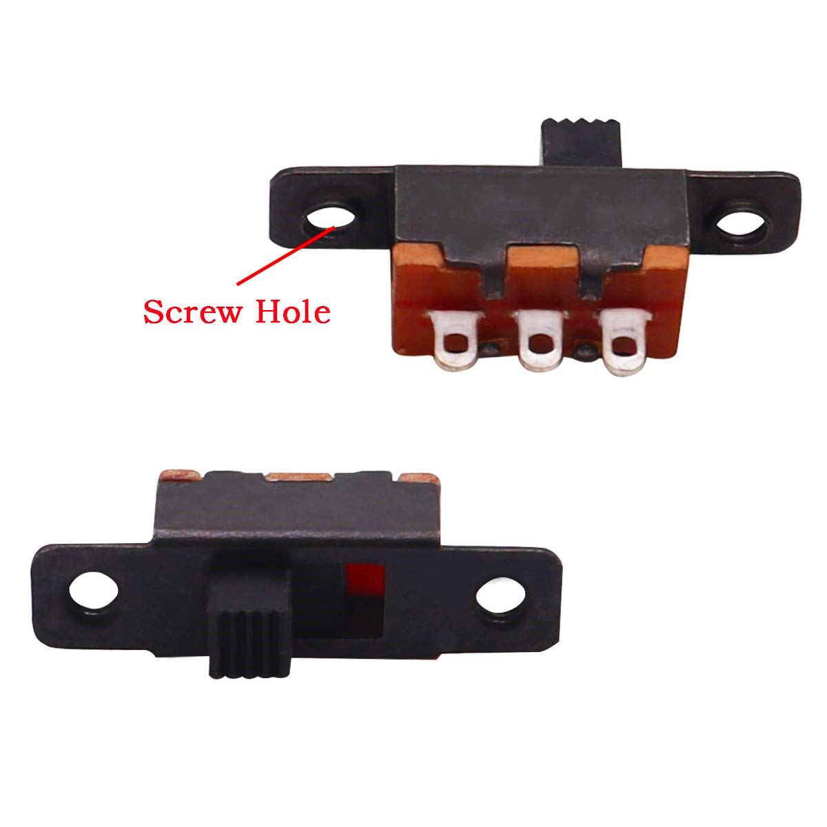 Mini Interruptor Deslizante de Panel 3 Pinos 2 posições, Micro Interruptor SPDT, 0,5A 50V DC