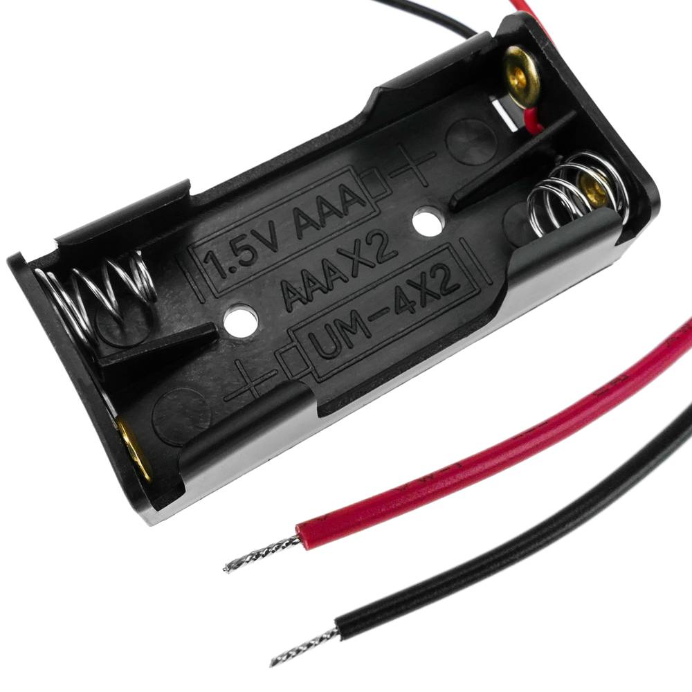 Suporte de bateria plano para 2 pilhas AAA