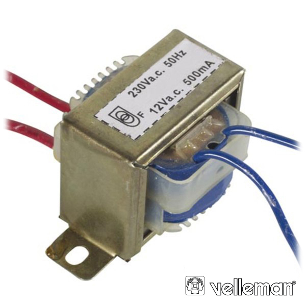 Transformador 6va 1x12V VELLEMAN