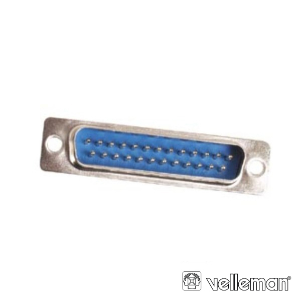Ficha D-Sub 25p Macho P/ Chassis VELLEMAN