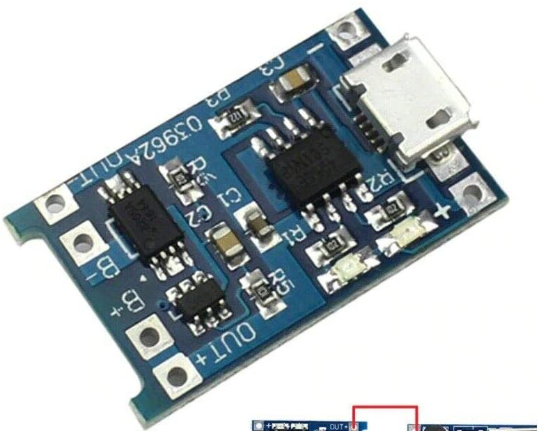 Placa módulo 5 V 1 A Micro USB 18650 carregador bateria 18650