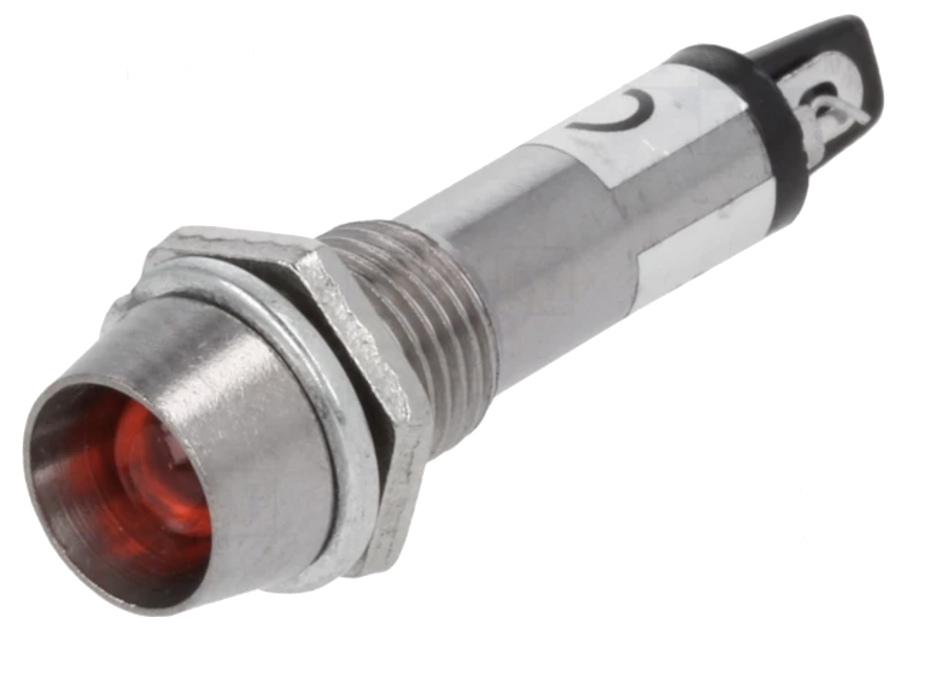 Indicador led vermelho 12VDC Ø8,2mm IP40 metal
