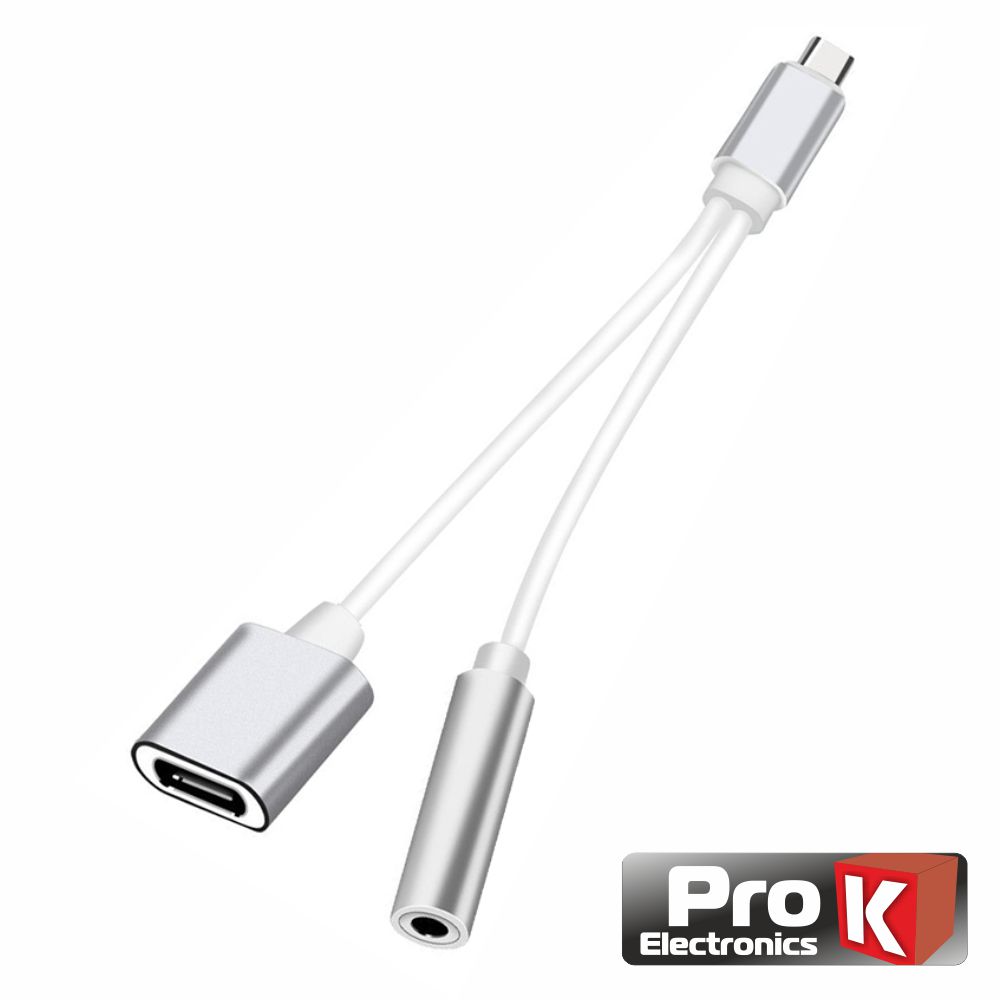 Adaptador USB-C Macho P/ USB-C / Jack 3,5mm PROK