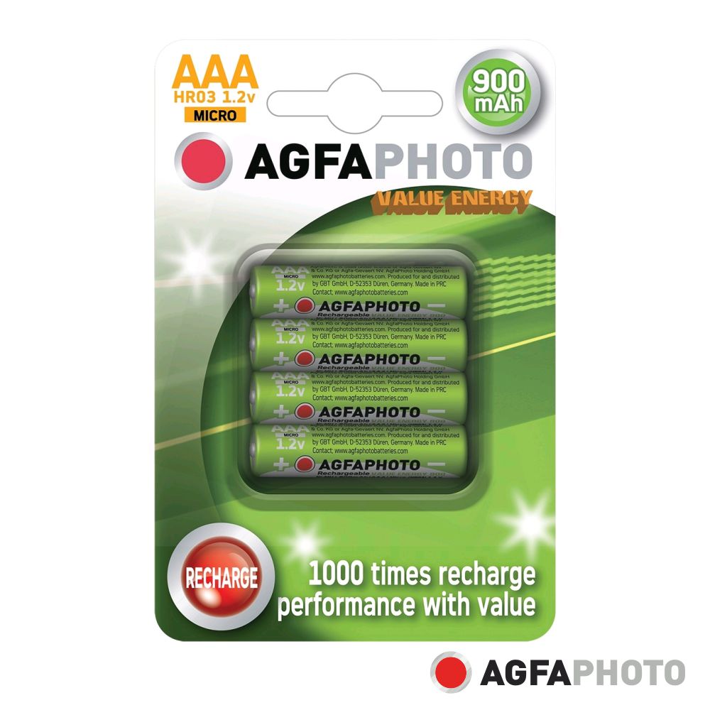 Pilha Recarregável AAA 1,2V 900mAh 4x Blister AGFAPHOTO