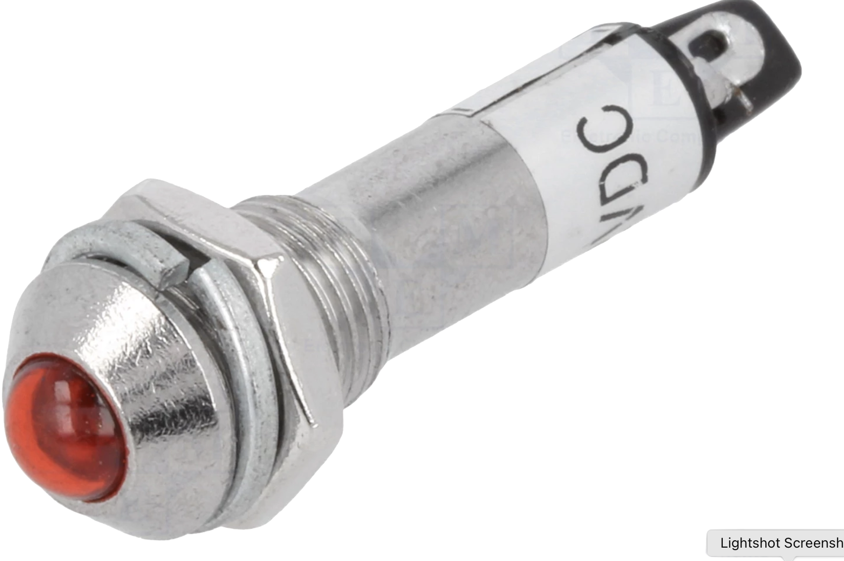 Indicador led vermelho 24VDC Ø8,2mm IP40 metal