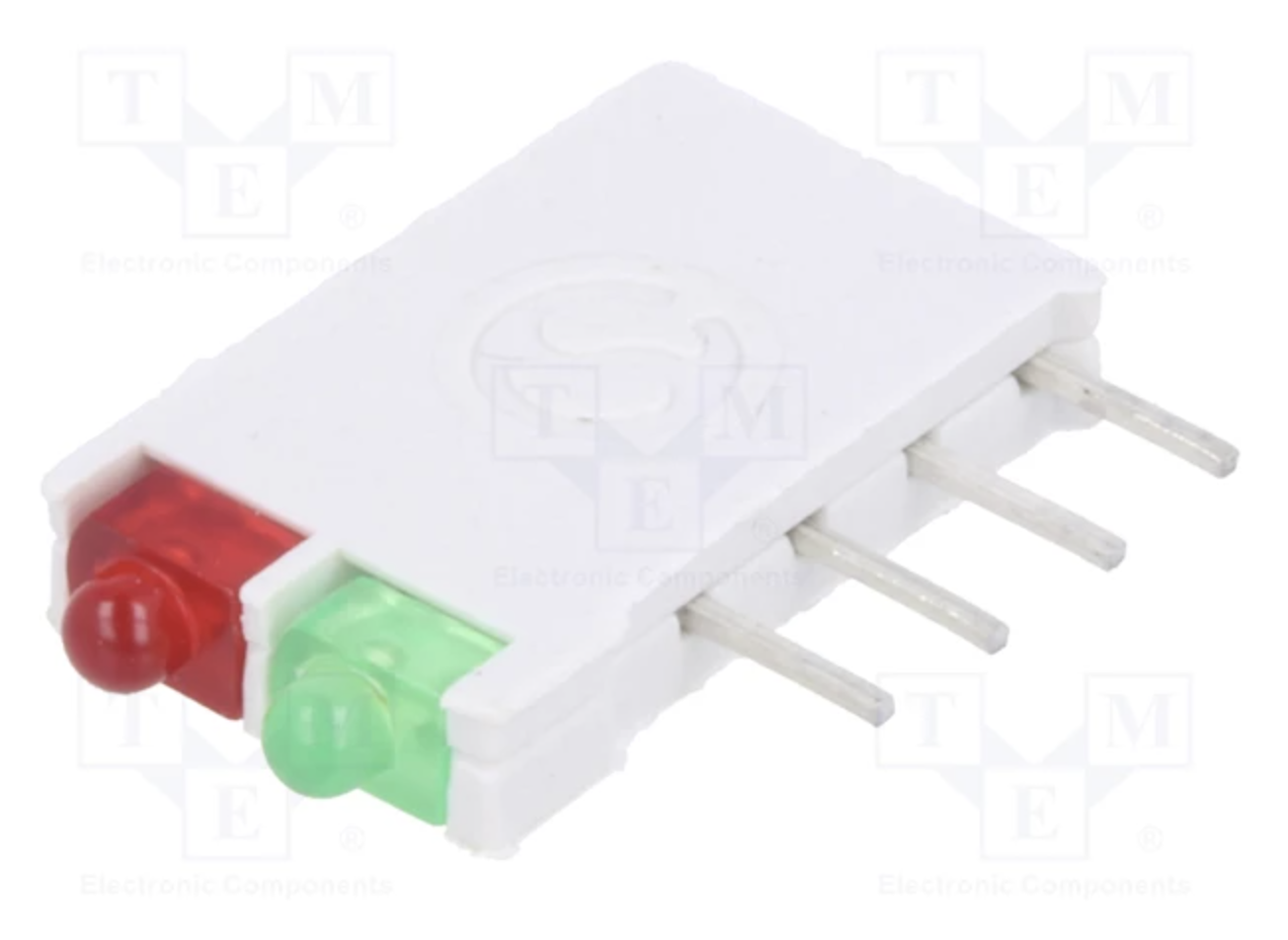 LEDS Verde e Vermelho de 1,8 mm com suporte