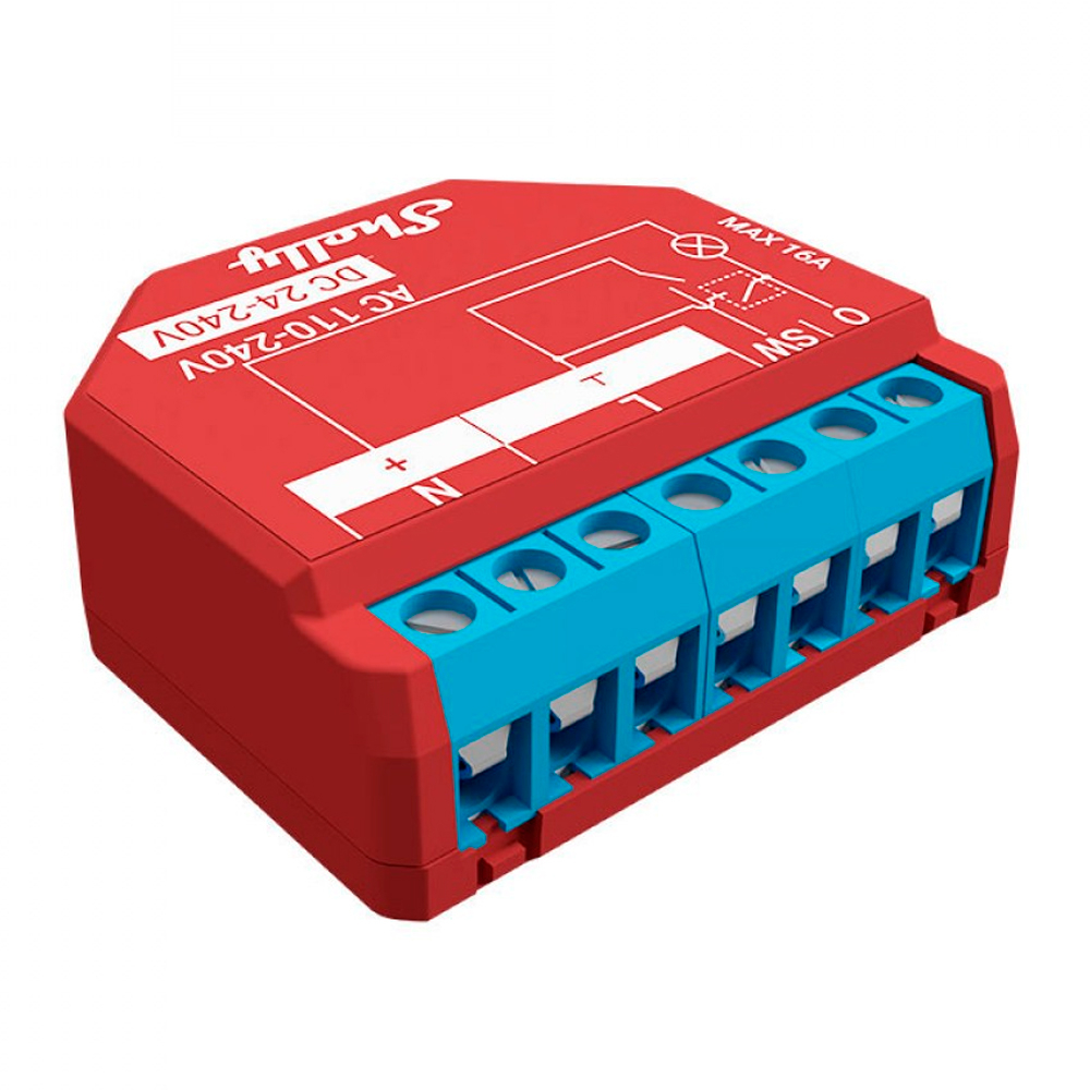 Módulo interruptor para automação WiFi com medição de energia 110/230VAC 24 a 240VDC 16A Shelly Plus 1PM
