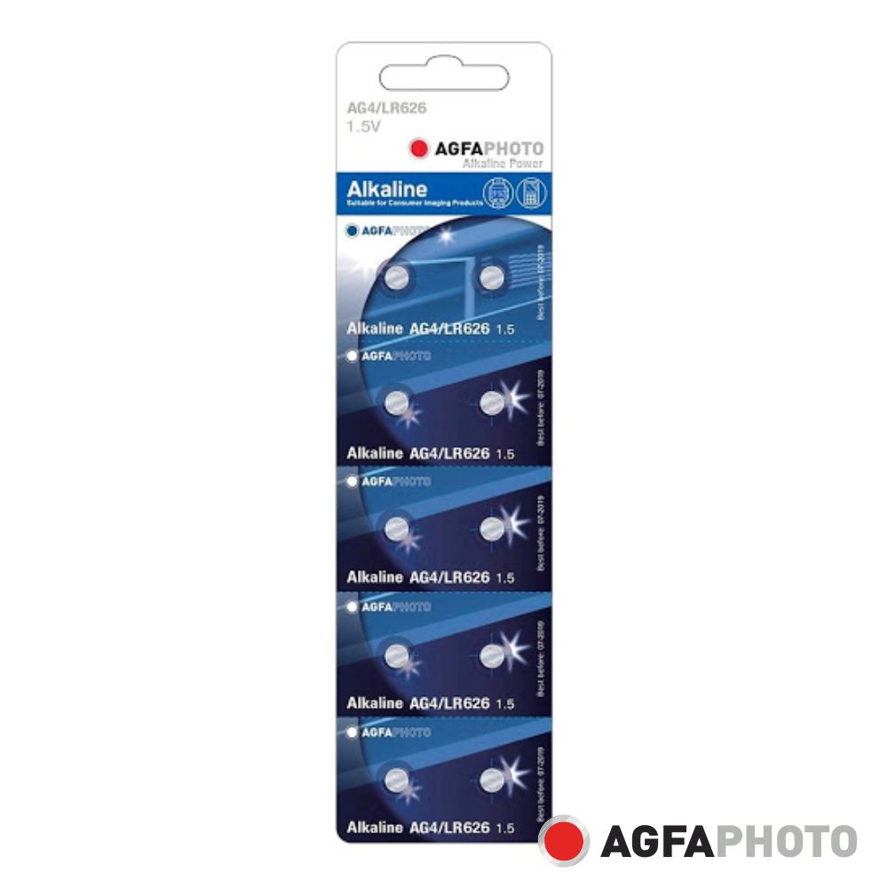 Pilha Botão Alcalina AG4 1,5V AGFAPHOTO preço por cada pilha