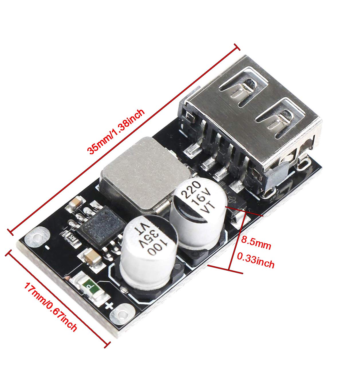 Placa módulo conversor USB , módulo redutor DC-DC 4,5 - 3 V 12 V 24 V a 5 V QC 3,0 módulo de carregamento fonte de alimentação Regulador de voltagem