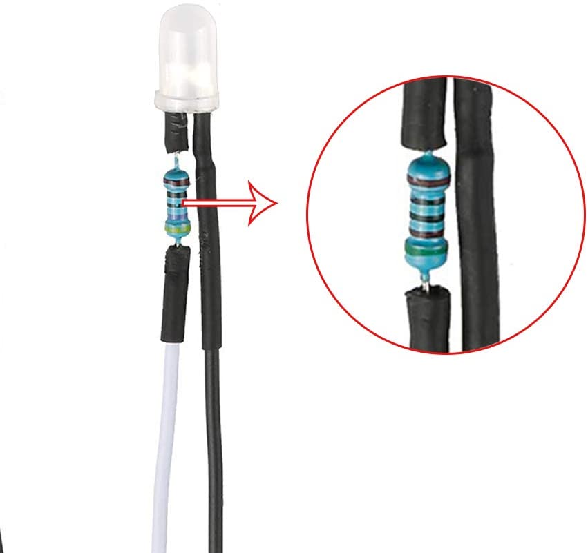 Led 5mm 12V Branco cabo de 20cm branco frio 6000K